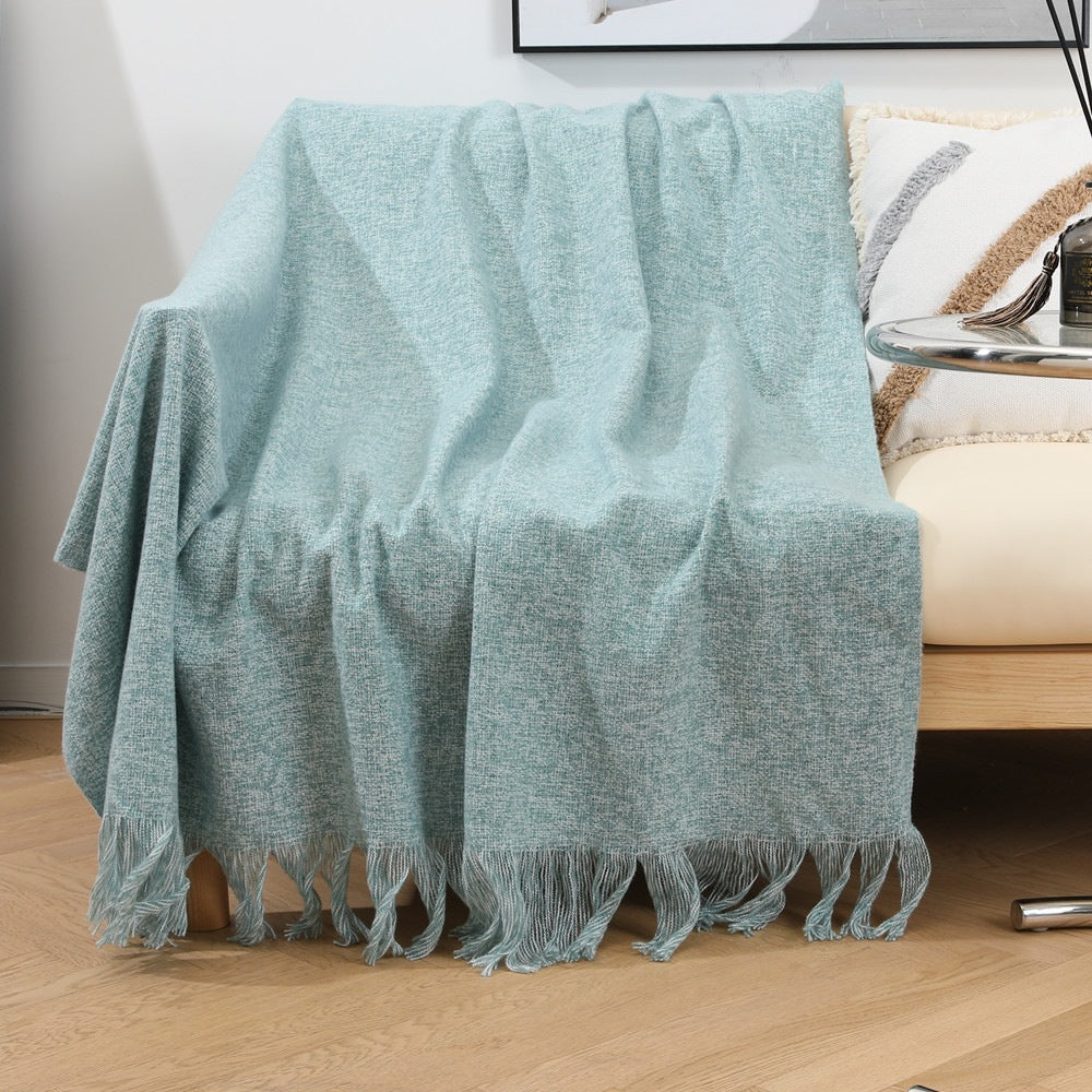 Textured Fringed Throw Blanket