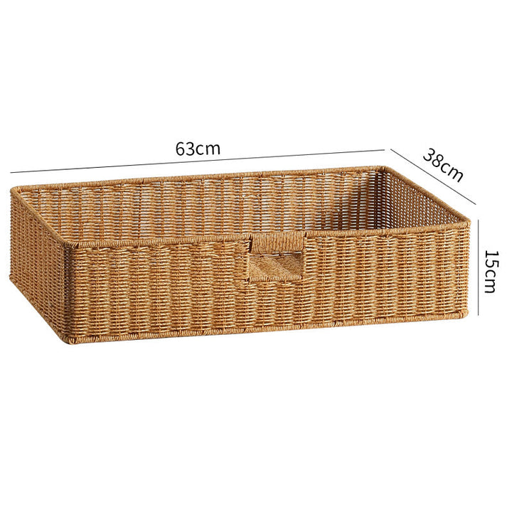 Handwoven Rectangular Storage Basket with Cut-Out Handles Stornfield