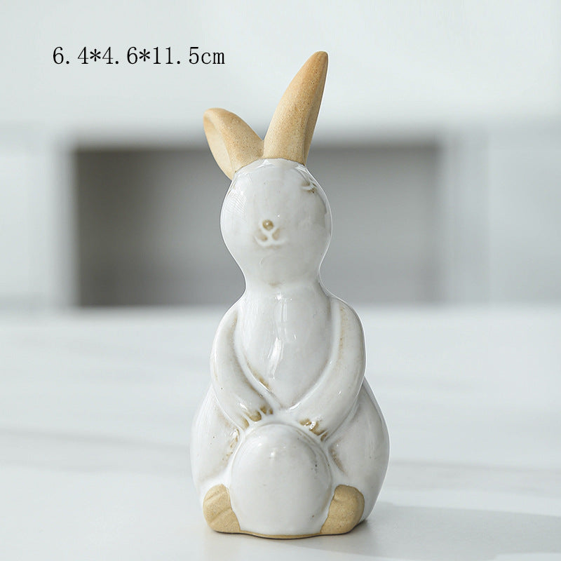Whimsical Ceramic Bunny Figurine Stornfeild