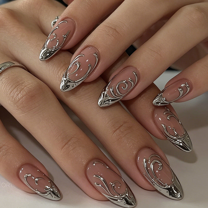Elaborate Sculpted Press-On Nail Art Stornfield