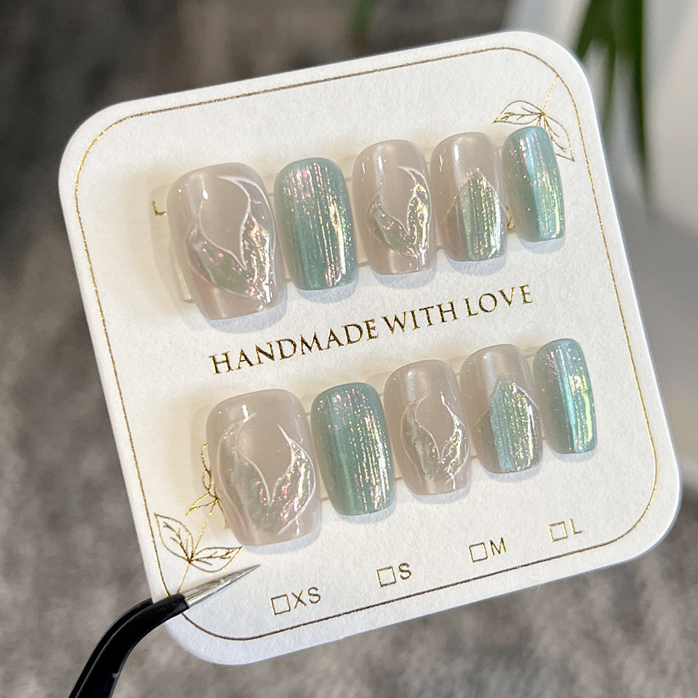 Artistic Nail Tips with Floral Design Stornfield