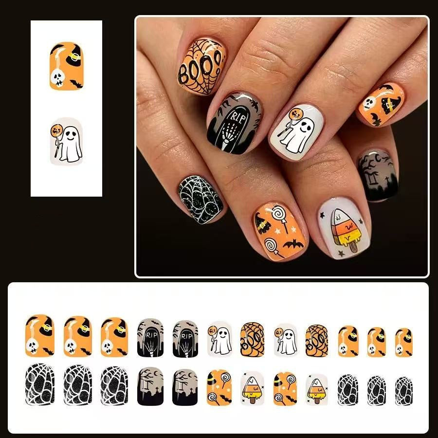 Halloween Acrylic Nail Set with Creepy 3D Designs Stornfield