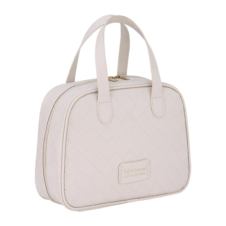 Cosmetic Organizer With Elegant Diamond Pattern And Sturdy Zipper Stornfield