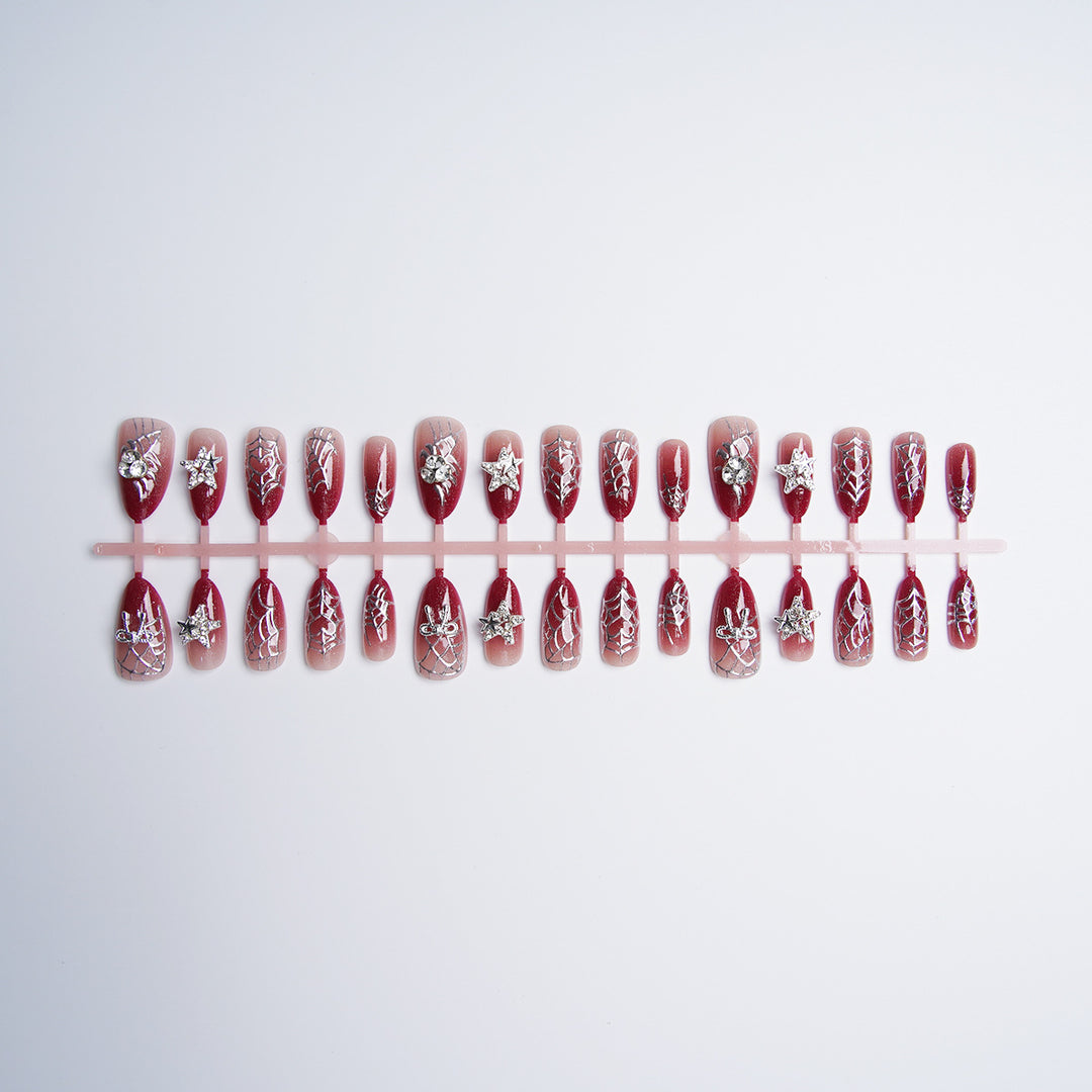 Glamorous artificial nails with rhinestones Stornfield