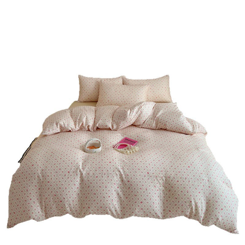 Plaid Cotton Sateen Duvet Cover and Pillowcase Bedding Set