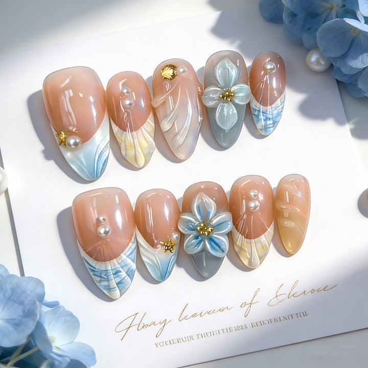Floral Articulate Press-On Nail Set Stornfield