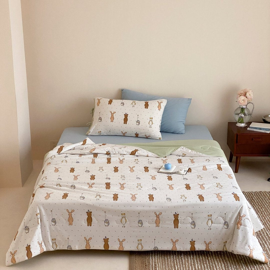 Playful Canine-Print Brushed Microfiber Duvet Cover Set with Smooth Grey Reverse and Envelope Pillowcase