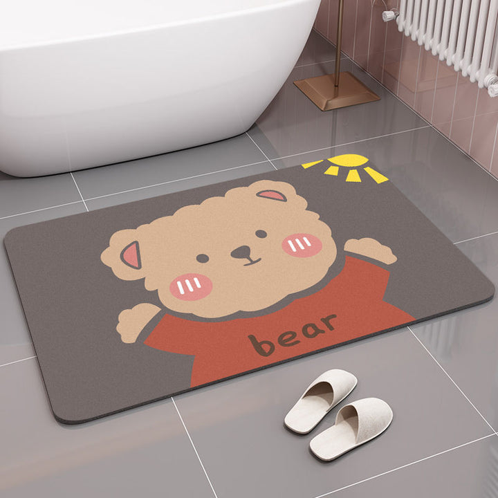 Cute Bear-Themed Bath Mat