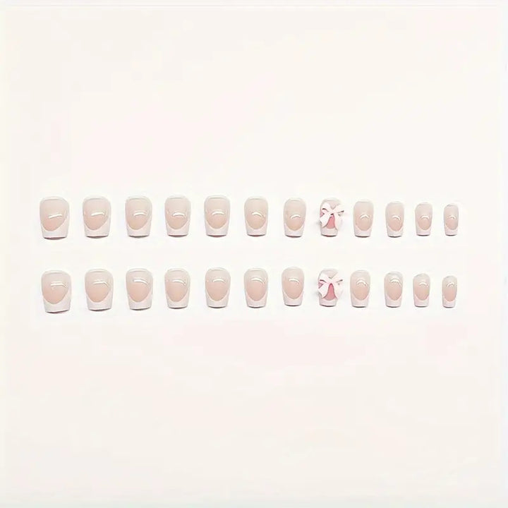 Charming Bow-Embellished Press-On Nail Art Stornfield