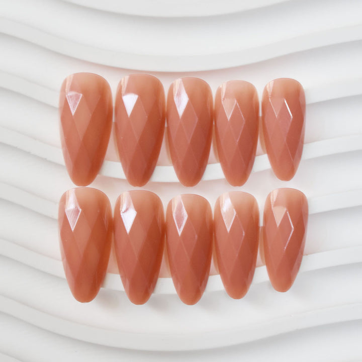 Premium Glossy Diamond-Shaped Press-On Nails Stornfield