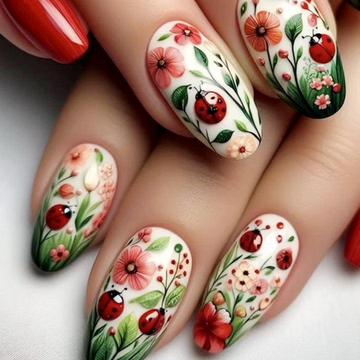 Floral-Accent 3D Nail Art Extensions Stornfield