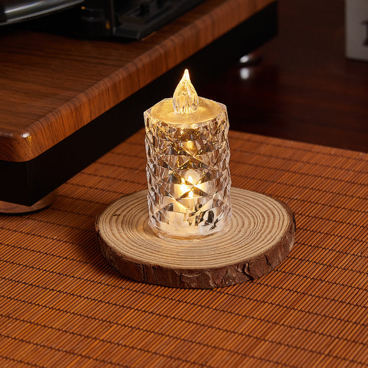 Decorative LED real wax candle in crystal look Stornfield