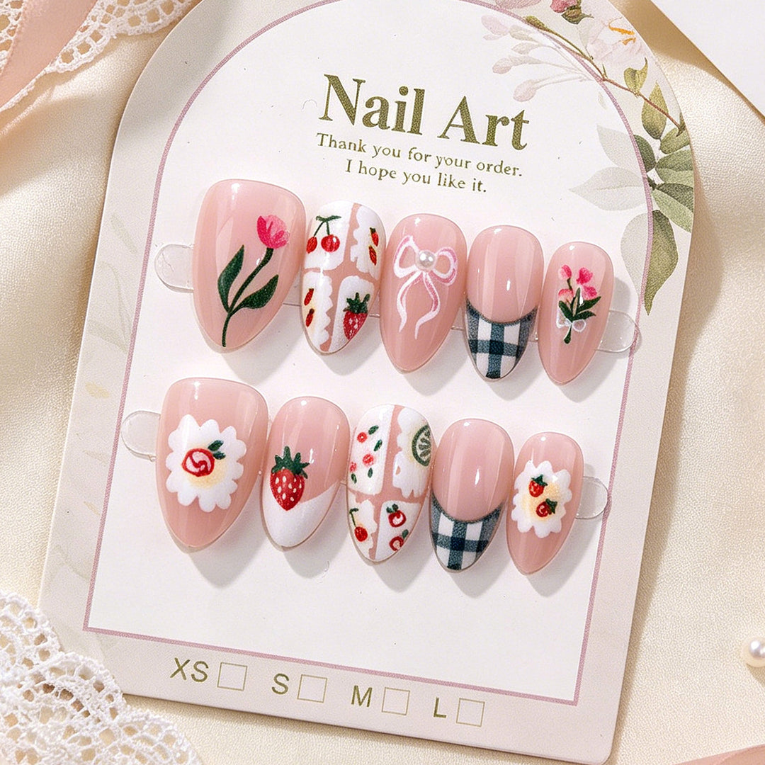 Artistic Floral Acrylic Nail Set