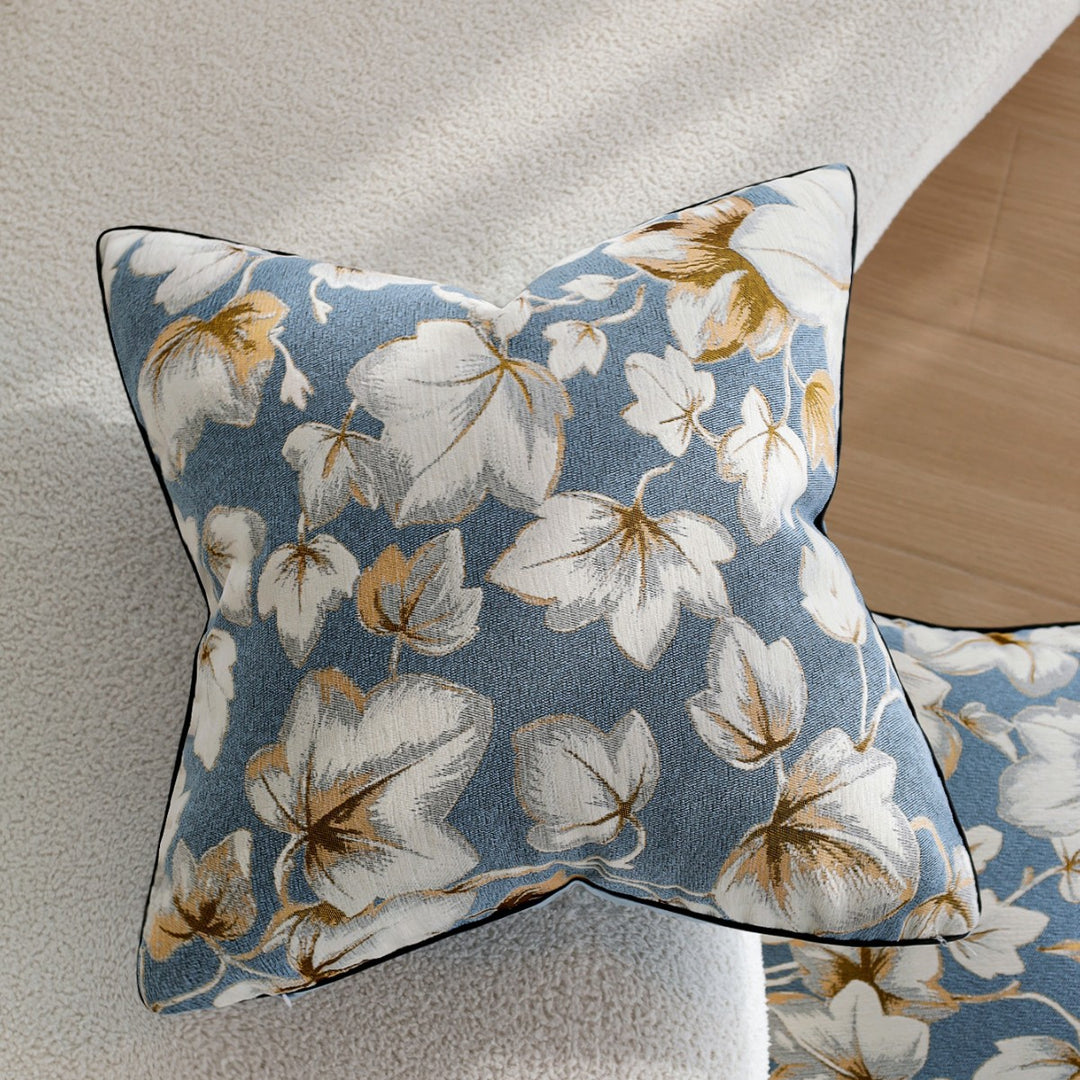 Elegant decorative pillow with floral print