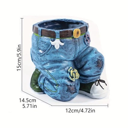 Decorative plant figure in denim look Stornfield