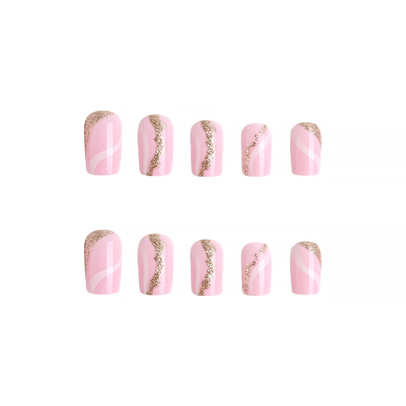 Artificial nails with elegant glitter pattern Stornfield