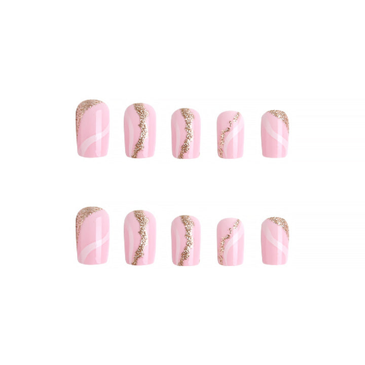 Artificial nails with elegant glitter pattern Stornfield