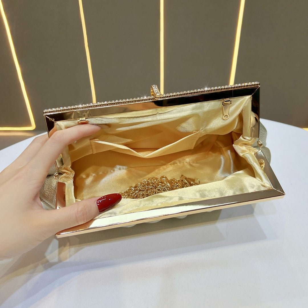 Pleated Textured Evening Clutch