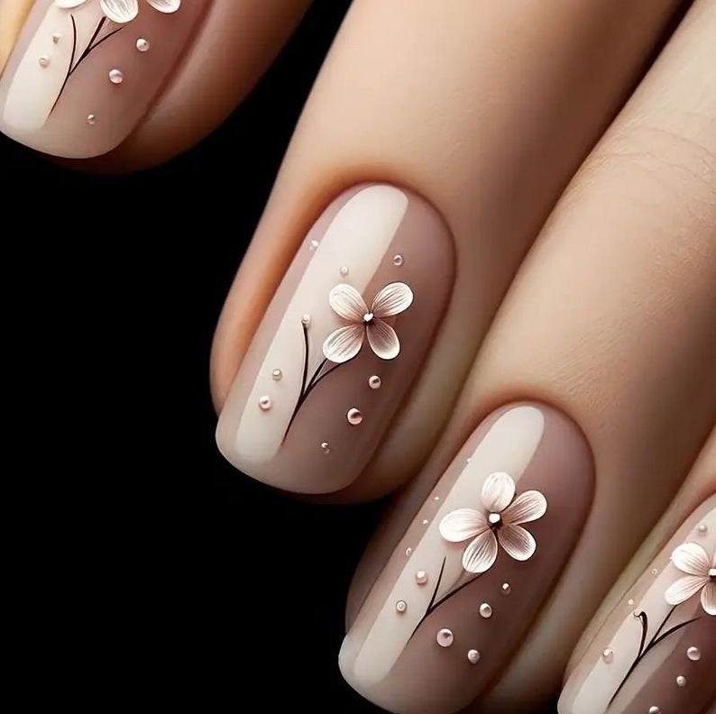 Floral Embellished Nail Art Stornfield
