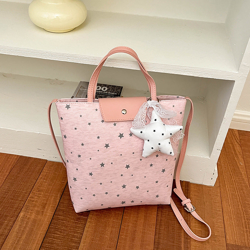 Casual Star-Patterned Tote Bag