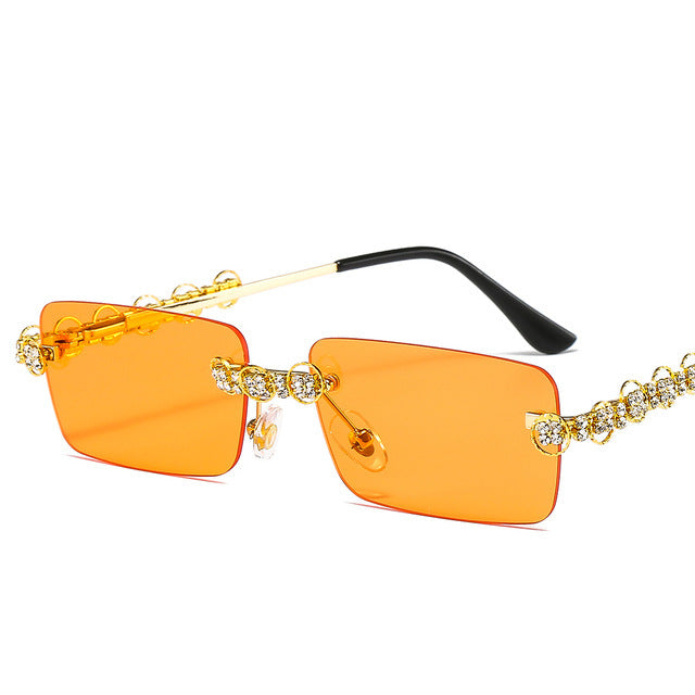 Women's designer sunglasses with sparkling frame and rectangular lenses Stornfield