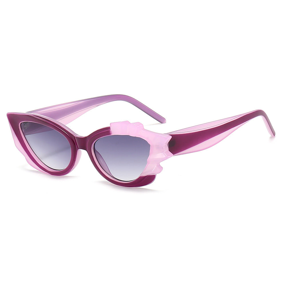 Ladies Cat-Eye Sunglasses with Eye-Catching Flower Frame Stornfield