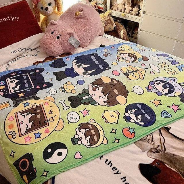 Cute Cartoon Character Throw Blanket