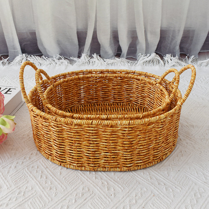 Handcrafted Woven Storage Basket with Handles Stornfield