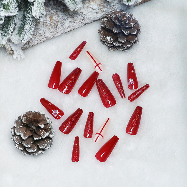Decorative Press-On Nail Set with Shimmering Glitter and Elegant Art Stornfield