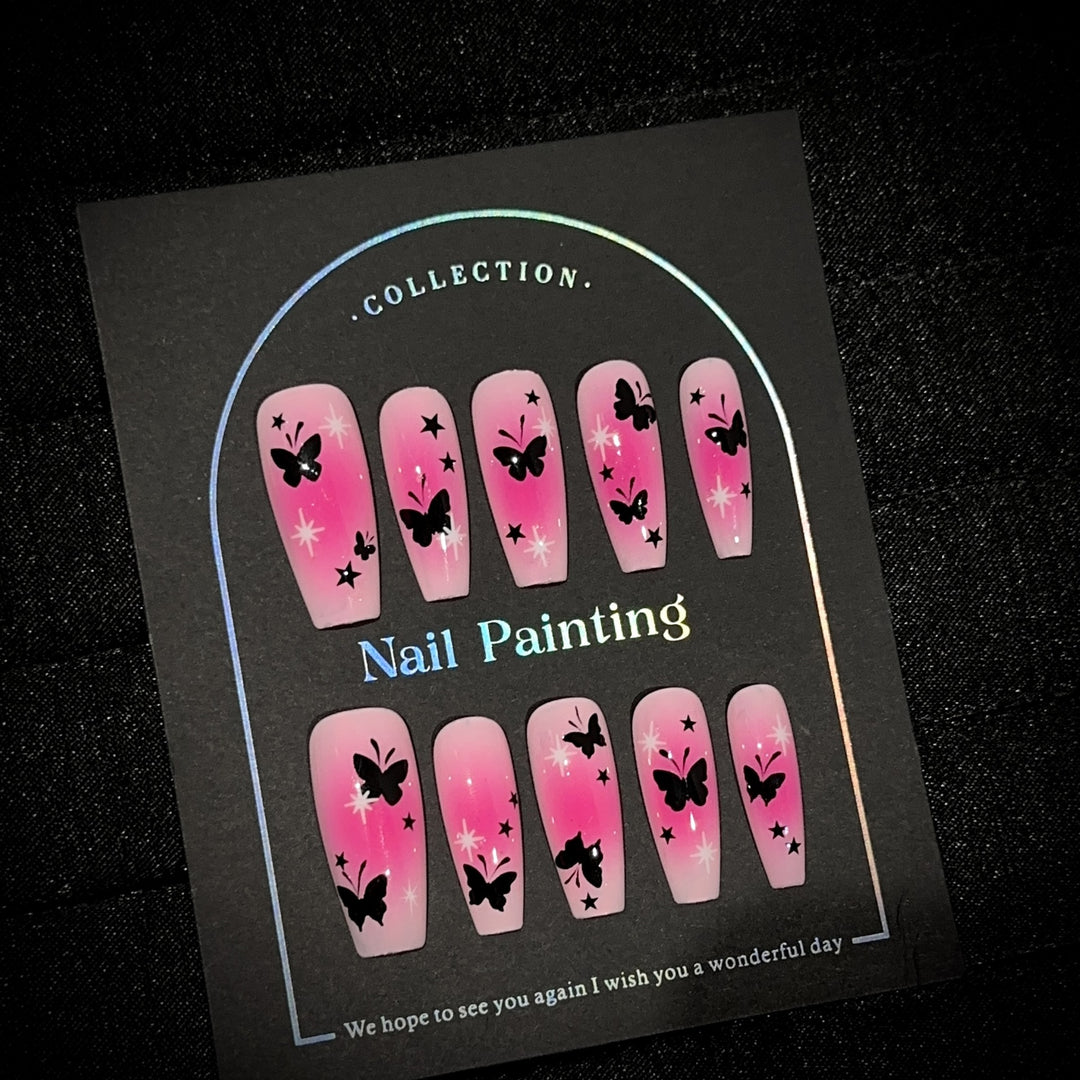 Butterfly-Embellished Press-On Nail Set