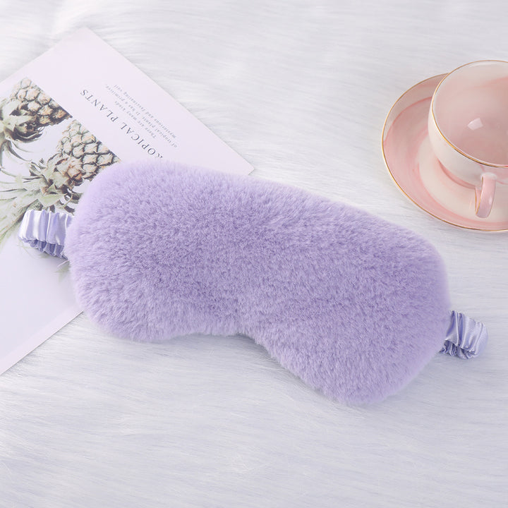 Women's cozy sleep mask made of plush with adjustable elastic band and lightproof inner lining Stornfield