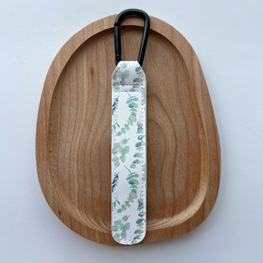 Patterned Leatherette Strap with Metal Carabiner Attachment