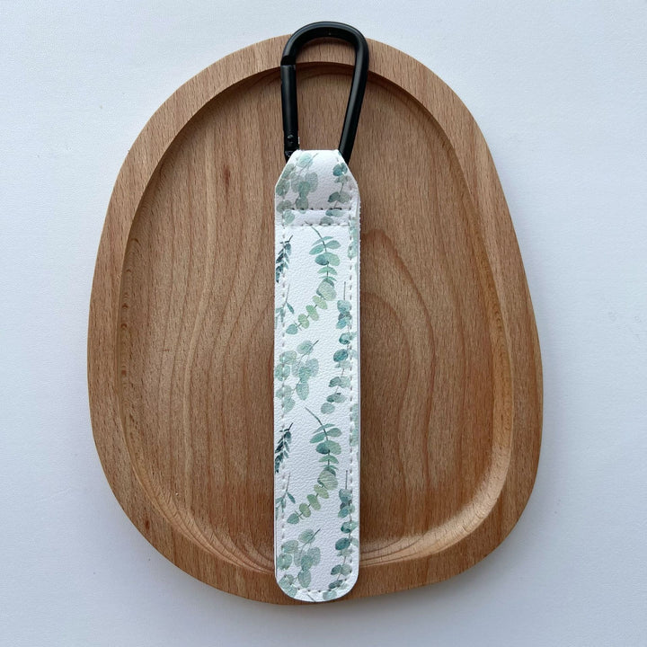 Patterned Leatherette Strap with Metal Carabiner Attachment