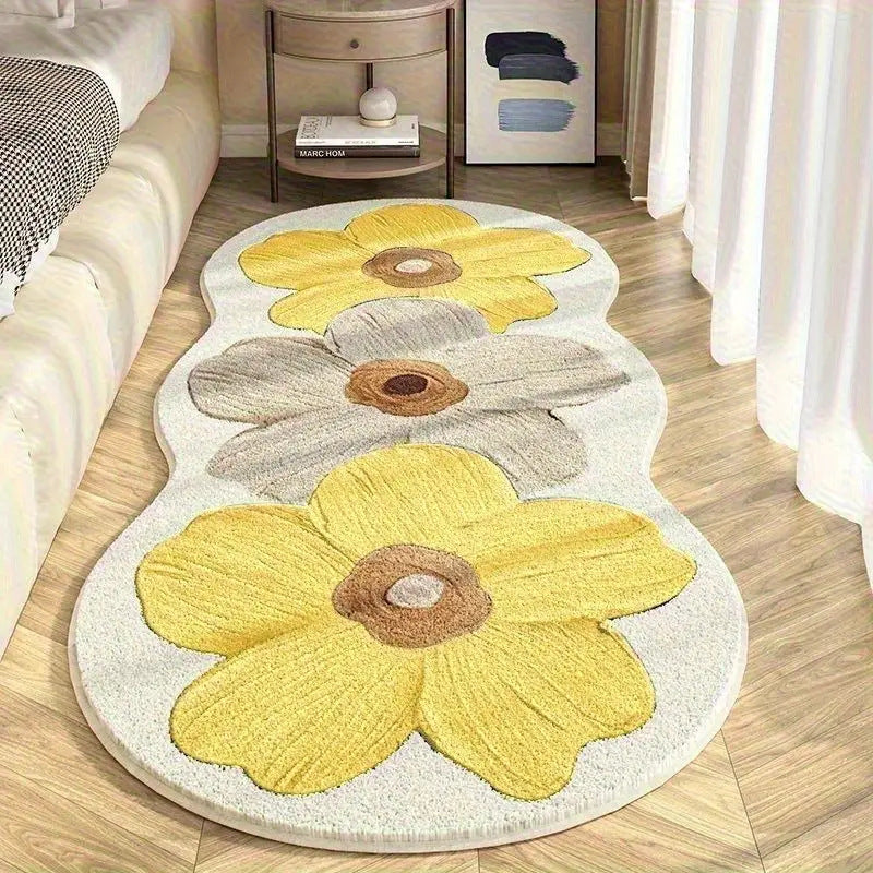 Floral-Themed Memory Foam Area Rug