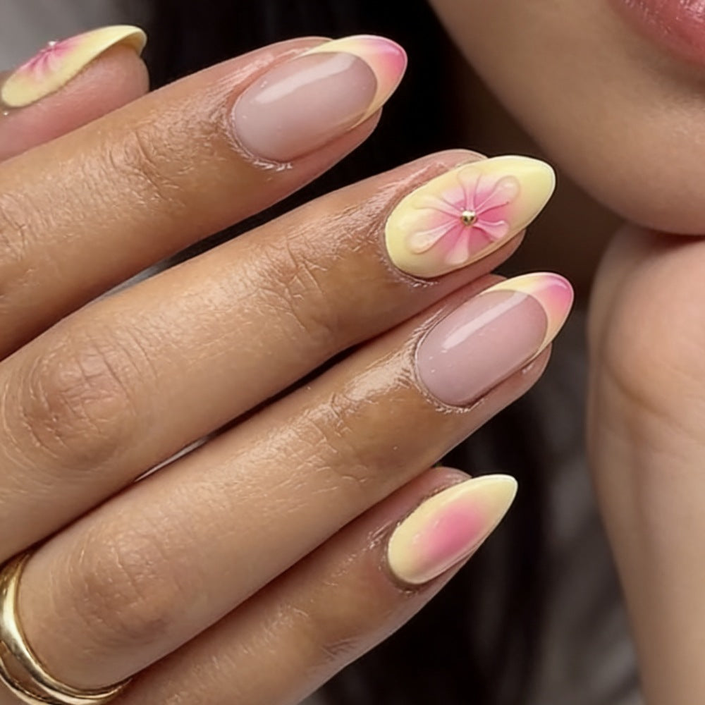 Artificial nails with flower decoration Stornfield