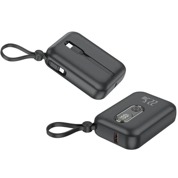 Portable power bank with integrated USB-C port and digital charge status display Stornfield