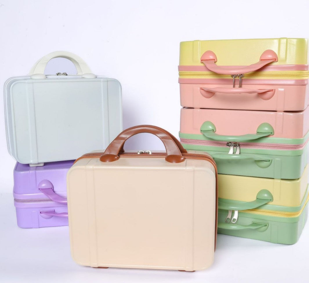 compact hard-shell mini travel vanity case with top handle secure zipper and stackable design Stornfield