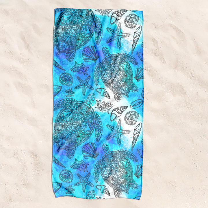 Beach towel with creative turtle pattern Stornfield
