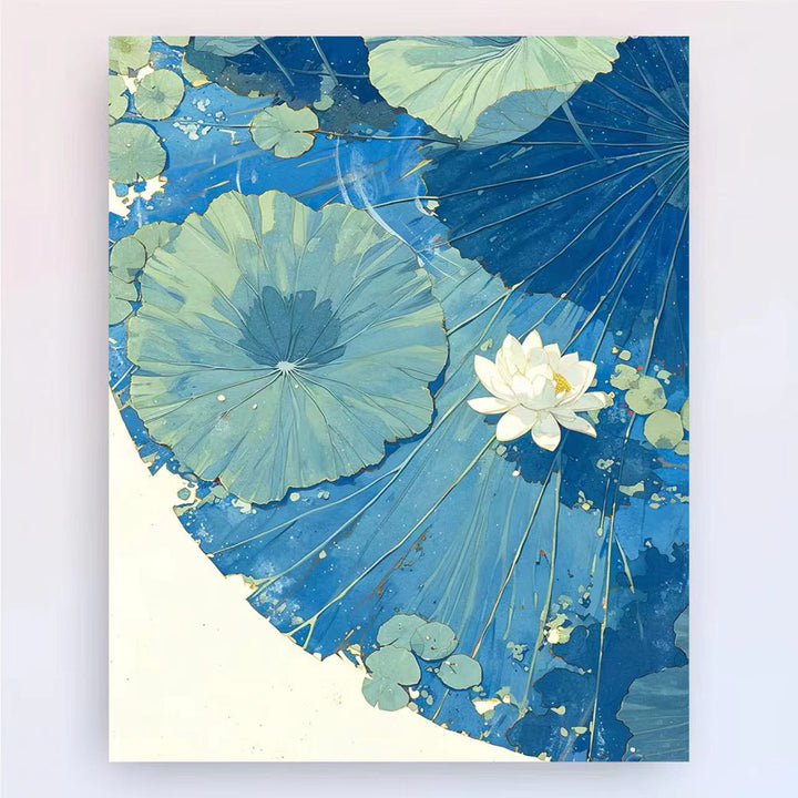 Contemporary Lotus Floral Canvas Art Print Stornfield