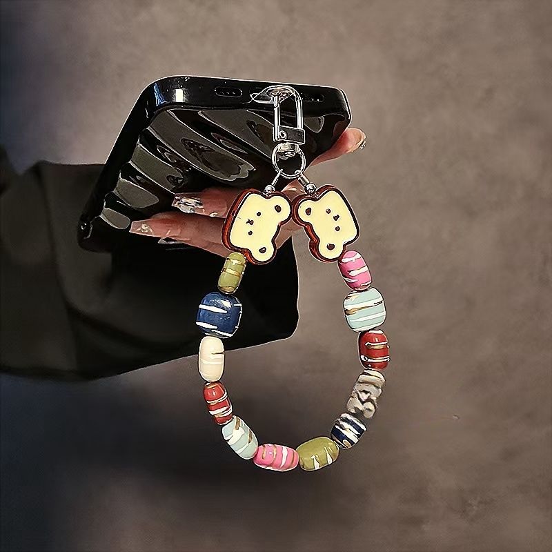Whimsical Bear-Themed Beaded Keychain Stornfield