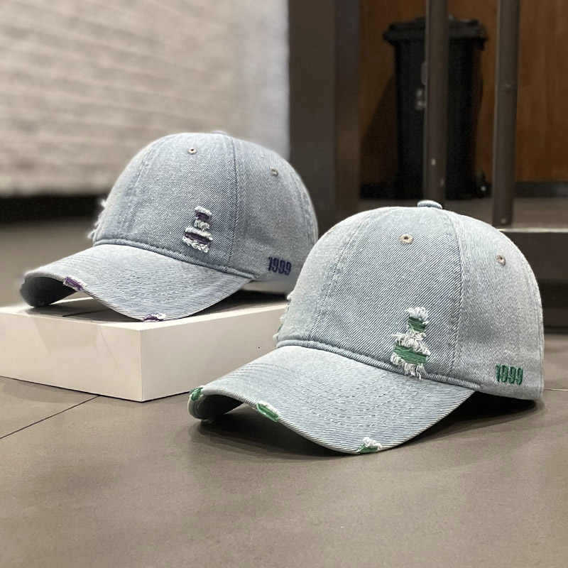 Unisex Distressed Denim Baseball Cap Stornfield