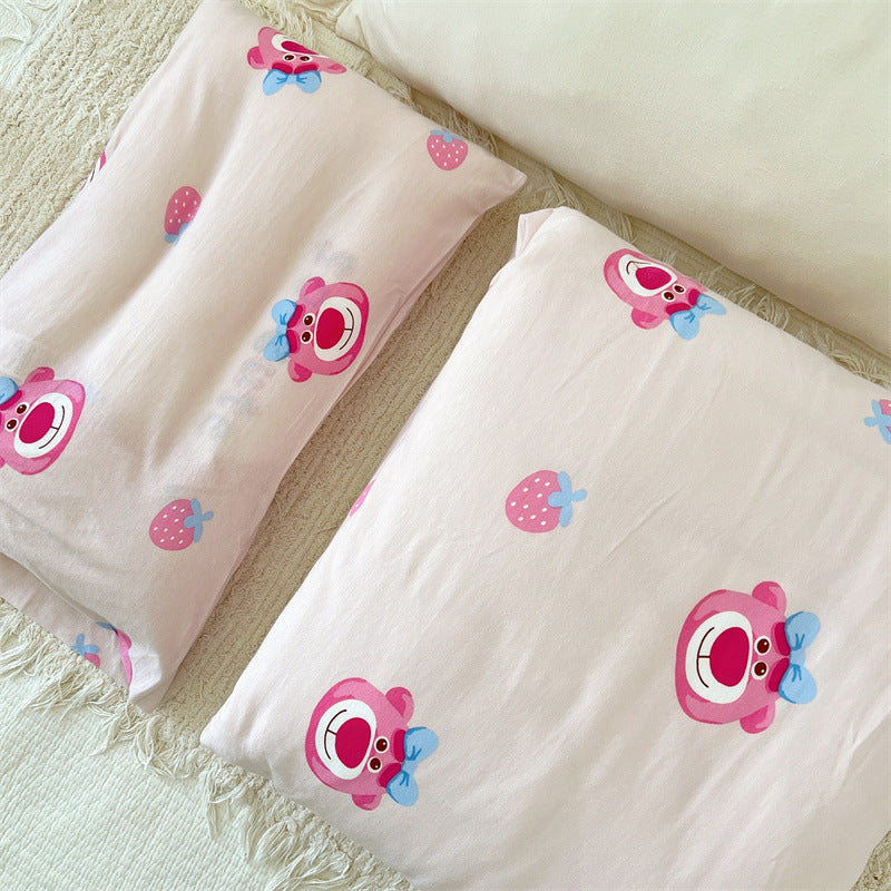 Unisex cotton pillowcase with cheerful bear design Stornfield