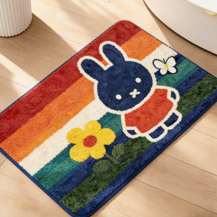 Playful Cartoon Bunny Bath Mat Stornfield