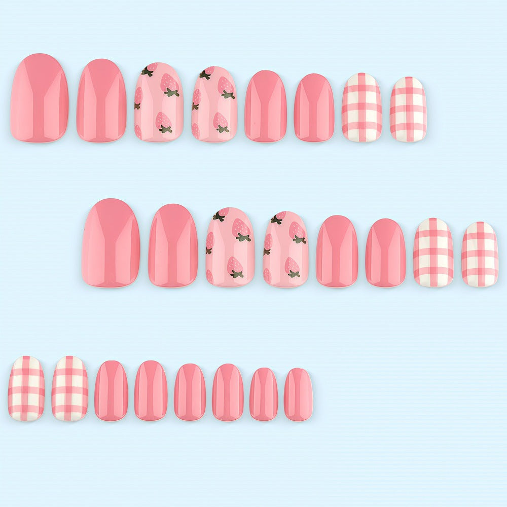Artificial nails in fresh strawberry design Stornfield