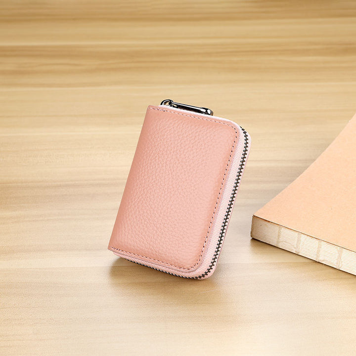Sleek Zippered Leather Credit Card Holder Stornfield