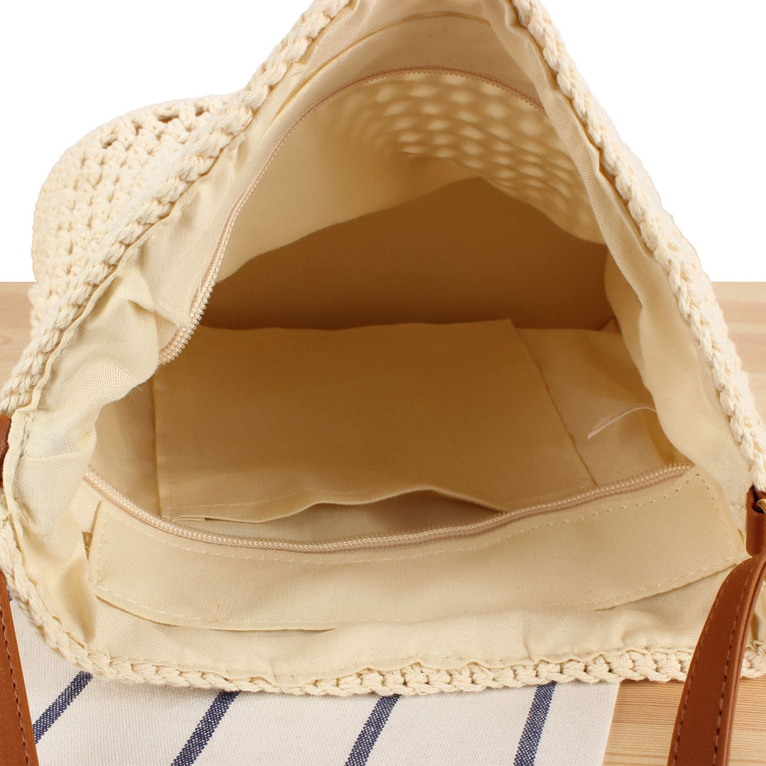 Macrame Crossbody Bag with Sturdy Leather Handle Stornfield