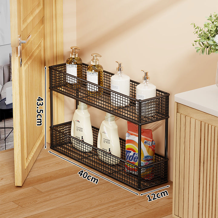 Slim Narrow Pull-Out Mesh Storage Organizer for Cabinet and Door Gap