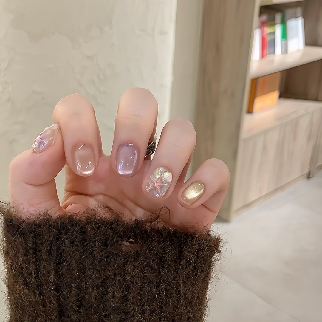 Artificial Nail Set with Shimmering Accents Stornfield