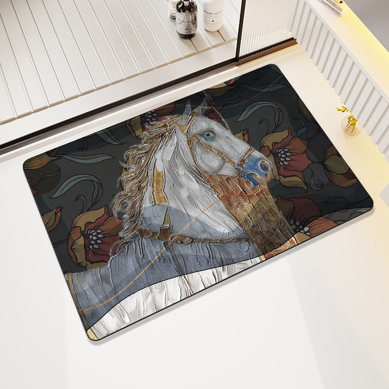 Artistic Horse-Themed Bath Mat Stornfield 1788245763