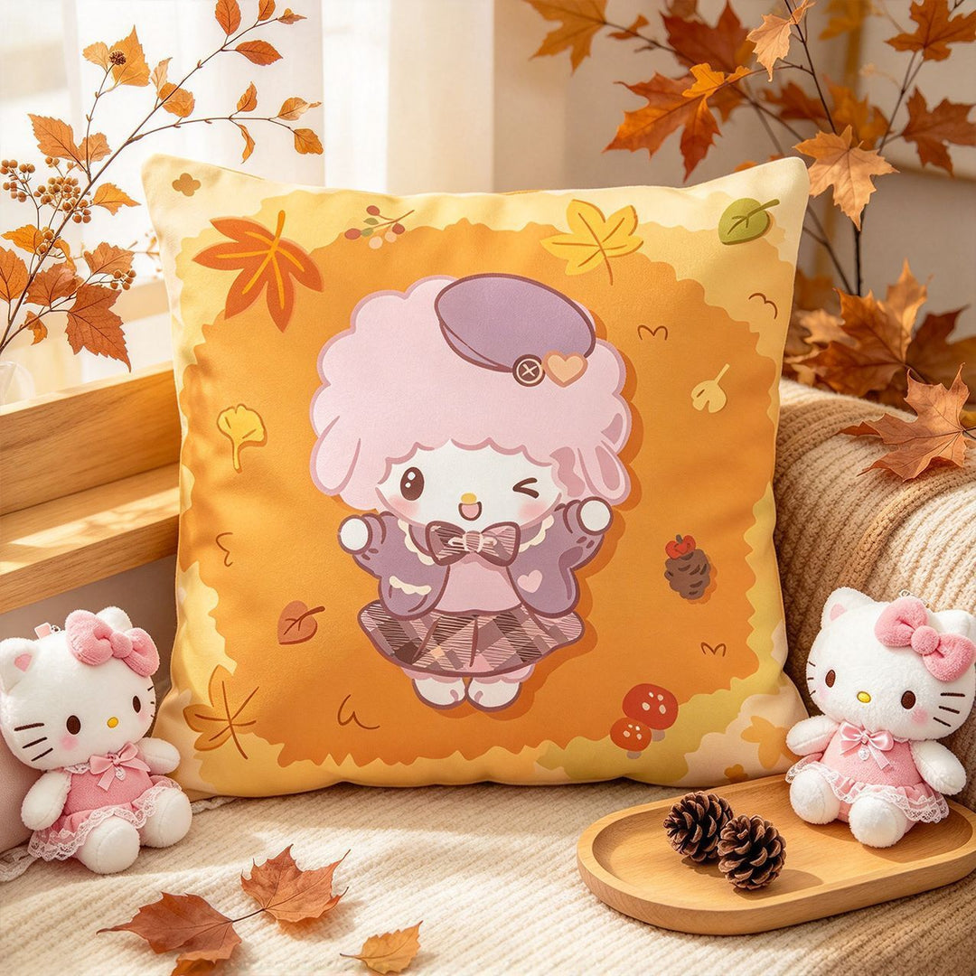 Cute Cartoon-Themed Decorative Pillow